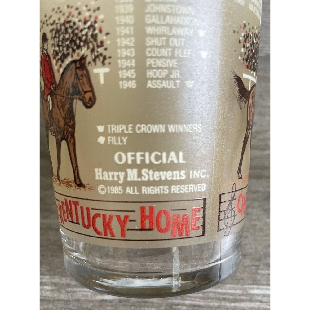 Official 1984 1985 Kentucky Derby Mint Julep Glass Harry M Stevens - Picture 3 of 6
